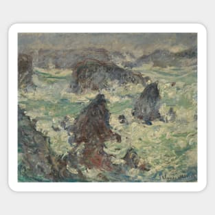 Storm on the sides of Belle-Ile by Claude Monet Sticker